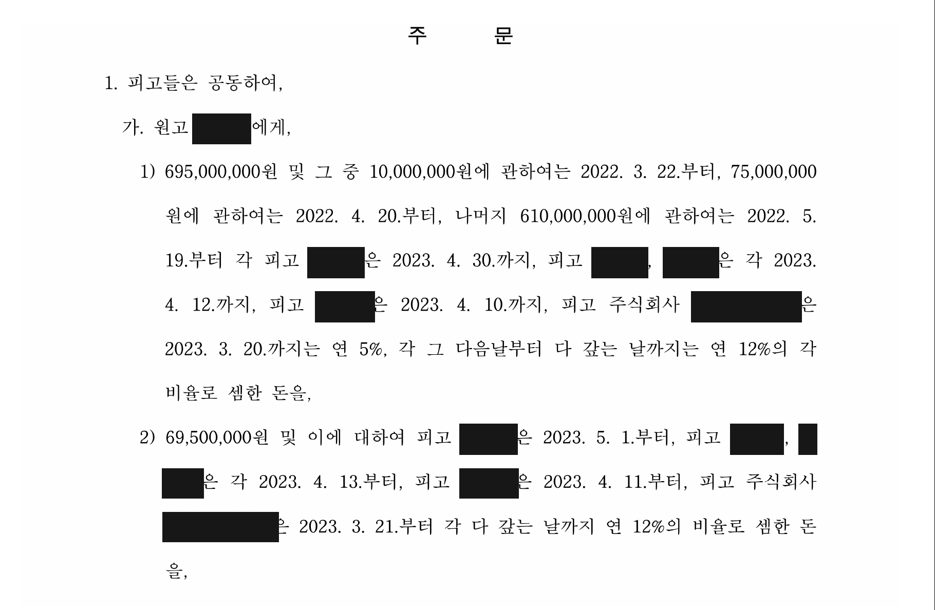 분양대금 반환과 위약금 지급 주문
